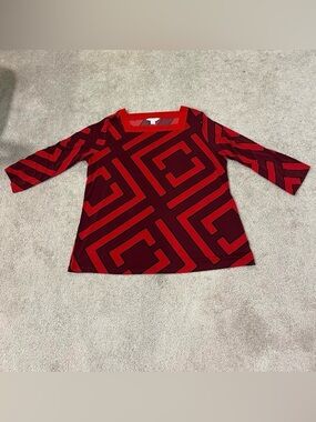 Liz Claiborne 3/4 Sleeve Square Neck Blouse